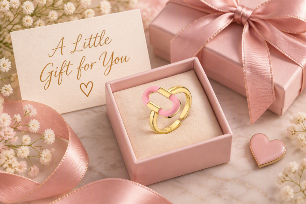 Joelle infinity ring as a gift